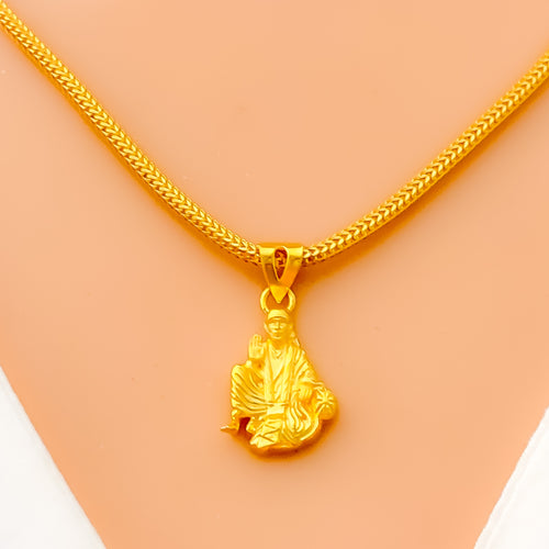 Captivating Artistic 22k Gold Sai Baba Pendant 