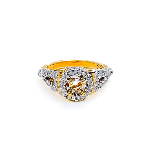 Charming 18K Gold + Diamond Setting