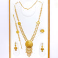 Radiant Round Jali 5-Piece 21k Gold Long Necklace Set 