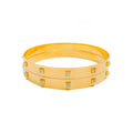 Iconic Contour 22k Gold CZ Bangle Pair 