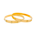 Iconic Contour 22k Gold CZ Bangle Pair 