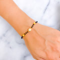 Gorgeous Graceful 22k Gold Black Bead CZ Bracelet