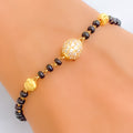 Gorgeous Graceful 22k Gold Black Bead CZ Bracelet