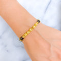 Unique Decorative 22k Gold Black Bead Bracelet