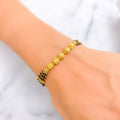 Unique Decorative 22k Gold Black Bead Bracelet