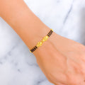 Palatial Festive 22k Gold Black Bead Bracelet