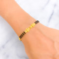 Palatial Festive 22k Gold Black Bead Bracelet