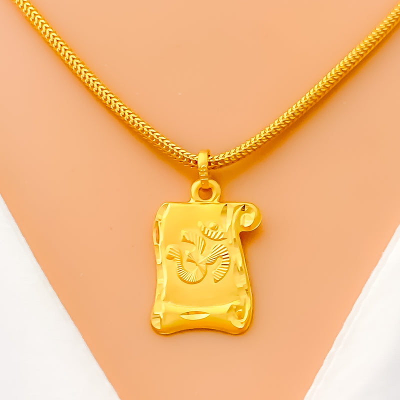 Unique Versatile 22k Gold OM Pendant 