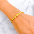 Stately Striped 22k Gold Bangle Bracelet