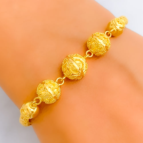 Classic Decorative 22k Gold Flexi Bangle Bracelet