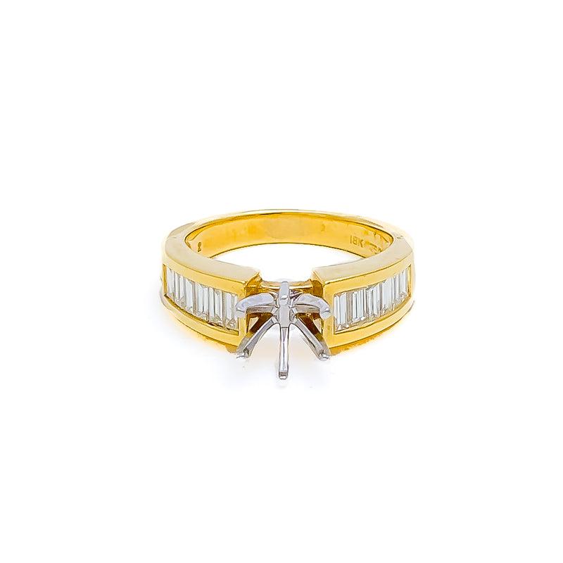 Glittering 18K Gold + Diamond Setting