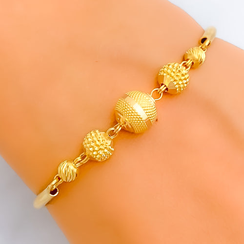 Graduating Ornamental 22k Gold Bangle Bracelet