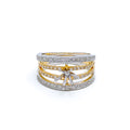Dressy Dual Tone 18K Gold + Diamond Setting