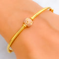 Reflective Star Adorned 22k Gold Bangle Bracelet