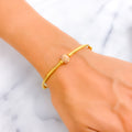 Reflective Star Adorned 22k Gold Bangle Bracelet