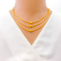 Shimmering Triple Lara 22k Gold Necklace Set 1