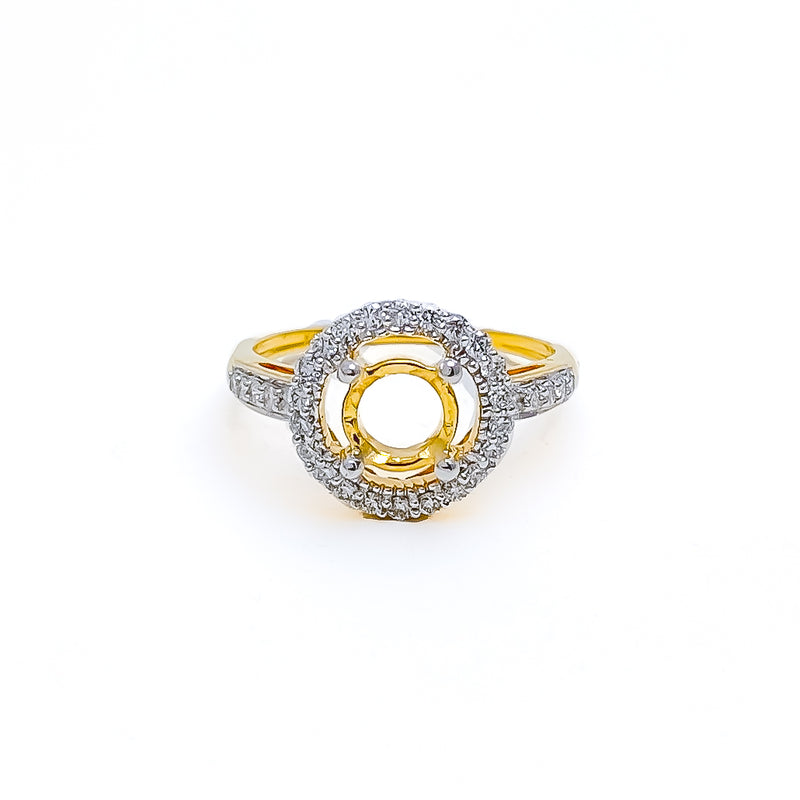Artistic Rare 18K Gold + Diamond Setting