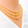 Shimmering Triple Lara 22k Gold Necklace Set 1