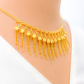 Fancy Dangling Bead 22k Gold Necklace Set