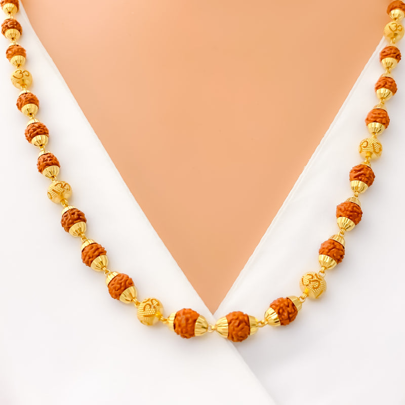 Opulent Gleaming 22k Gold Rudraksh Mala