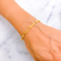 Modish Sleek-Lined 22k Gold Bangle Bracelet 
