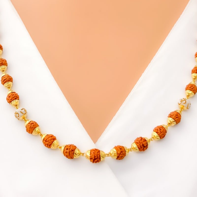 Dazzling Elegant 22k Gold Rudraksh Mala 