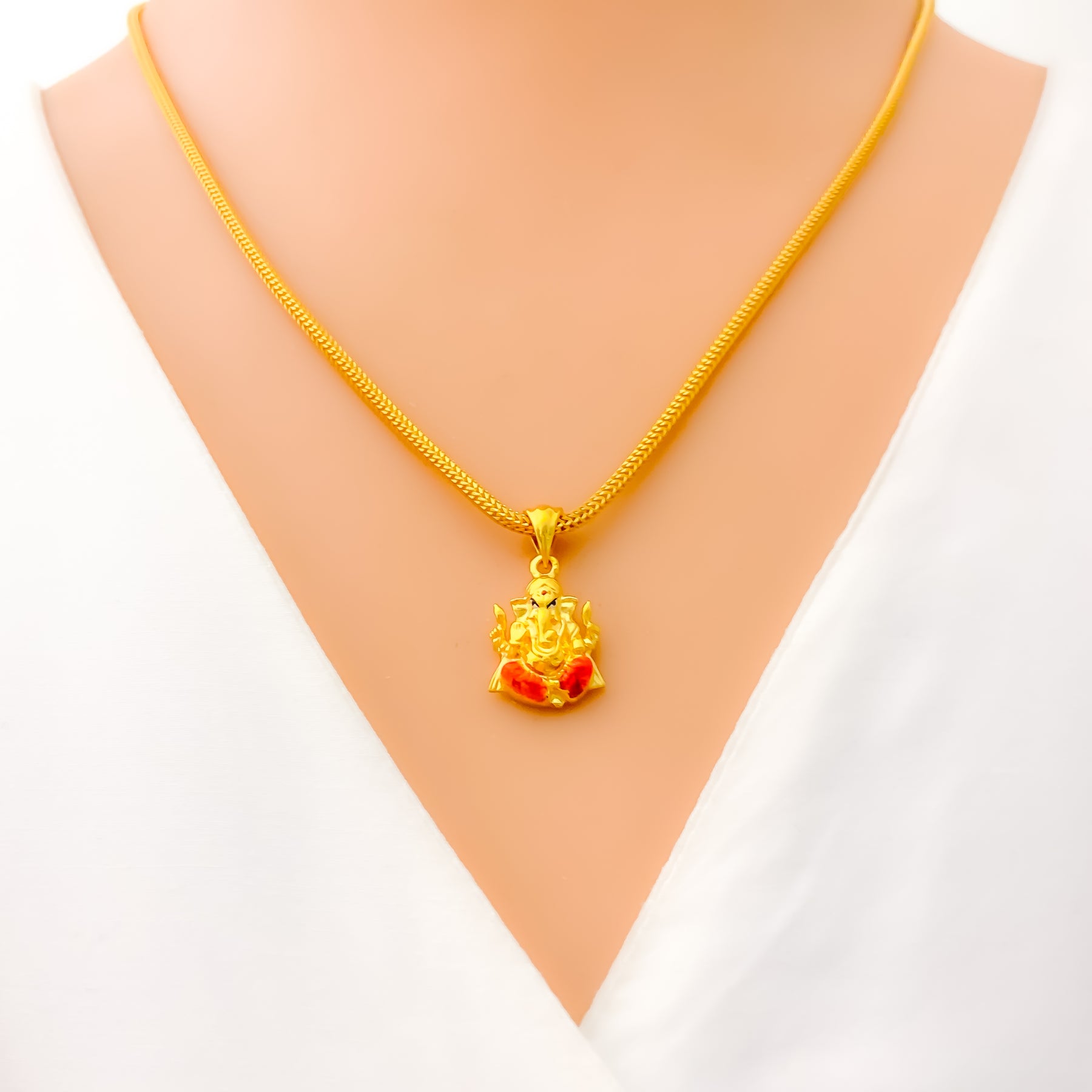 22k Gold Ganesh Pendant Majestic High Finish 22k Gold Ganesh