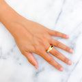 Dazzling Trendy 21k Gold CZ Ring