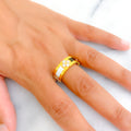 Dazzling Trendy 21k Gold CZ Ring