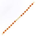 Polished Evergreen 22k Gold Rudraksh Bracelet