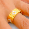 Dazzling Classy  21k Gold CZ Ring