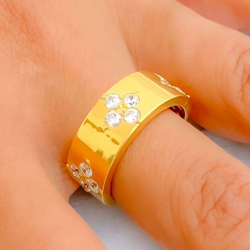 Dazzling Classy  21k Gold CZ Ring