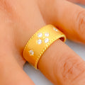 Delightful Adorned 21k Gold CZ Ring