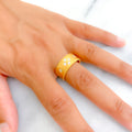 Delightful Adorned 21k Gold CZ Ring