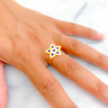 Modern Floral 21k Gold  Ring