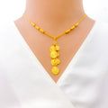 Ritzy Hanging Charm 22K Gold Necklace Set