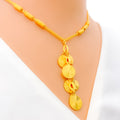 Ritzy Hanging Charm 22K Gold Necklace Set