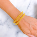 Timeless Traditional 22k Gold Screw Bangle Pair