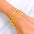 Engraved Evergreen 22k Gold Bangles