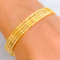 Engraved Evergreen 22k Gold Bangles