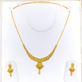 Impeccable Floral 22k Gold Necklace Set 