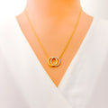 Radiant Interlinked Loop 18k Gold + Diamond Necklace 