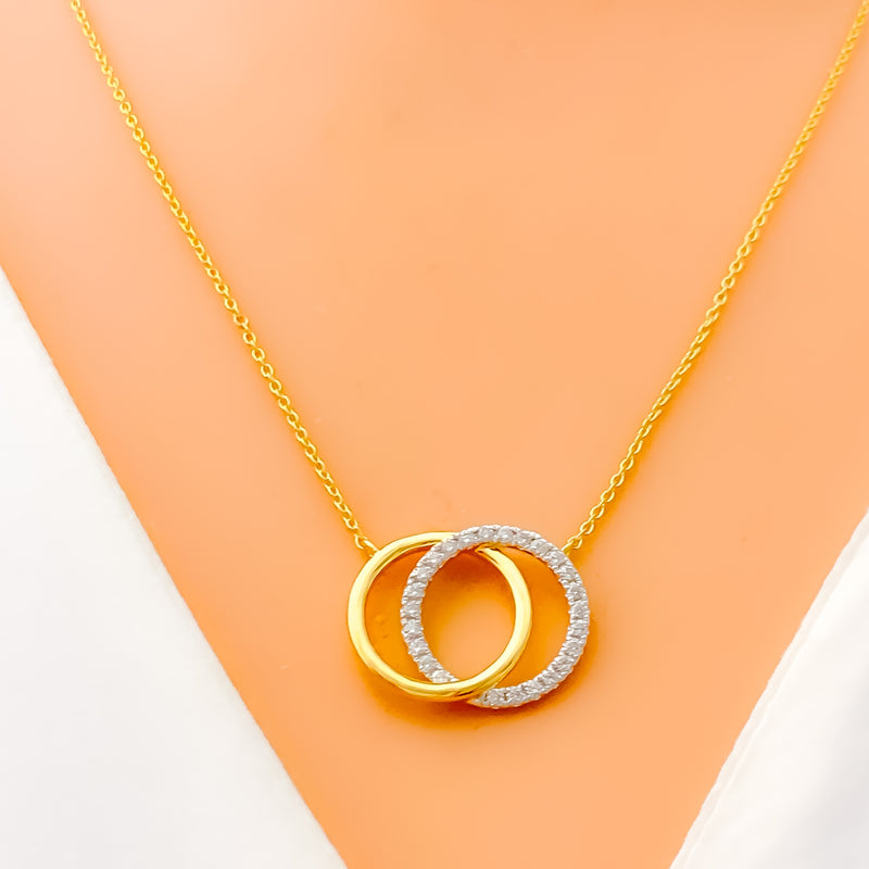 Radiant Interlinked Loop 18k Gold + Diamond Necklace 