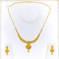 Mesmerizing Ornamental 22k Gold Necklace Set 