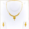 Floral Ornamental 22k Gold Necklace Set 