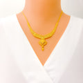 Impeccable Floral 22k Gold Necklace Set 