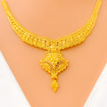 Impeccable Floral 22k Gold Necklace Set 