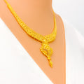 Impeccable Floral 22k Gold Necklace Set 