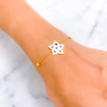 Decorative Star 21k Gold Bracelet