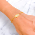 Fashionable Elevated 21k Gold CZ Bracelet